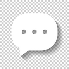 chat icon. White icon with shadow on transparent background