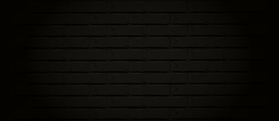 Black brick wall texture. Cracked empty background. Grunge dark wallpaper. Vintage stonewall. Street city. Basic illustration for banners. Isolated rough clean rocks. Backdrop night fog