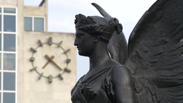 The top of an angel statue