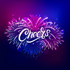 Cheers hand written lettering text
