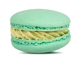Macaron mint  isolated on white background with clipping path