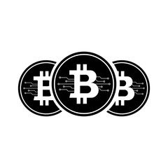Bitcoin Icon With Micro Scheme. vector Ilustration. 