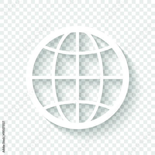 Globe, Planet Simple Silhouette White Icon With Shadow On Transparent  Background Application Poster | Applicati-fokas.pokas