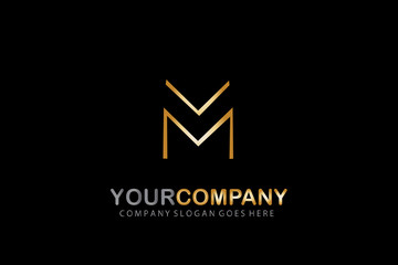 Letter M Golden Modern Design
