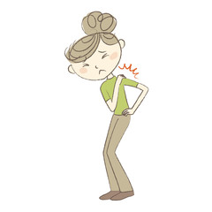 辛い肩こりで苦しむ女性　病気　症状　医療