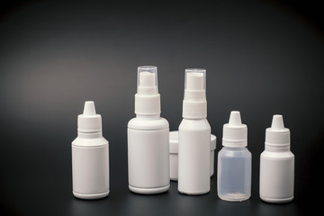 Fototapeta na wymiar set of plastic bottles for cosmetic