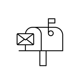 Mailbox Postbox Vector Line Black Icon