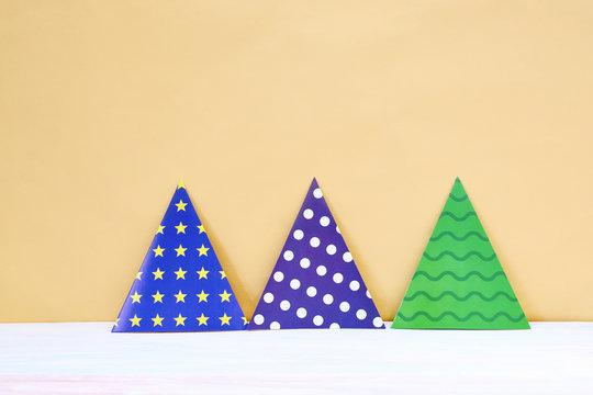 Multicolored festive triangular flags
