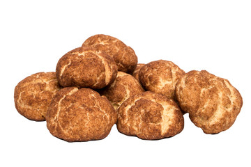 Homemade cookies with cinnamon isolated on white background
