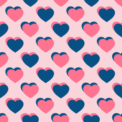 Fototapeta na wymiar Hearts seamless pattern. Valentines day background. Love romantic theme pattern