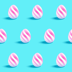 Seamless pastel pattern of striped eggs.