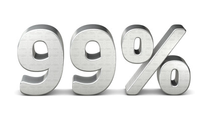 99 prozent symbol 3d silver struktur