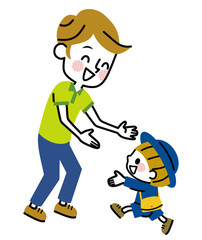 幼稚園　お迎え　パパ