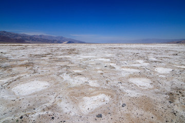 Salt Flat in Badwater Basin in Death Valley National Park (One of hottest places in the world), California , USA.