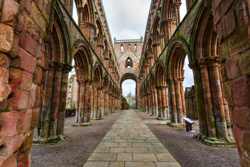 Fototapeta premium Ruins of Jedburgh Abbey in the Scottish Borders region in Scotland