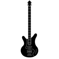 Isolated bass icon. Musical instrument