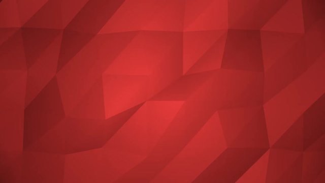 Low Poly Background, Red. Beautiful mosaic digital mesh loop backdrop for titles and trailers, animated like a watery floating wave.