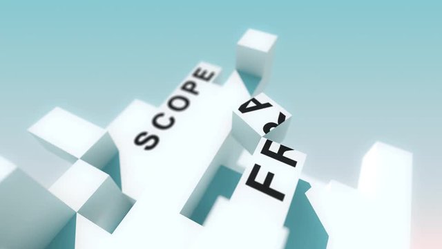 Time Management words animated with cubes