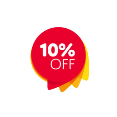 Special offer sale red tag isolated vector illustration. Discount offer price label, symbol for advertising campaign in retail, sale promo marketing, 10% off discount sticker, ad offer on shopping day