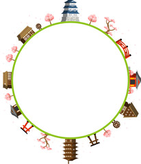 桜　城下町　サークル