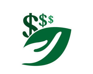 leaves dollar currency ornament image vector icon symbol