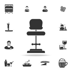 High chair seat icon. Detailed set of night club and disco icons. Premium quality graphic design. One of the collection icons for websites, web design, mobile app