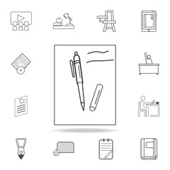 Paper And Pen icon. Detailed set of education outline icons. Premium quality graphic design. One of the collection icons for websites, web design, mobile app