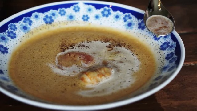 Fresh Lobster Soup creamy soup popular food in Iceland 4K