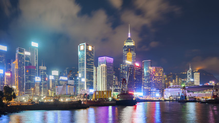 Fototapeta na wymiar Victoria Harbor of Hong Kong City at night