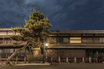 Historical street in historical town Takayama in Japan