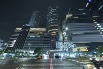 Night view of midtown of Nagoya city, Japan at night