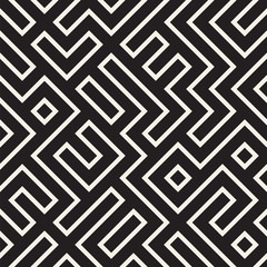 Irregular maze line lattice. Abstract geometric background design. Vector seamless pattern.