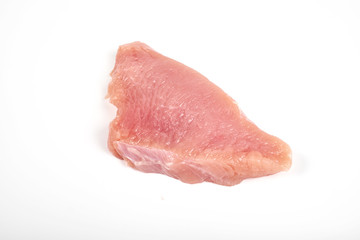 Raw turkey meat , isolated on white background