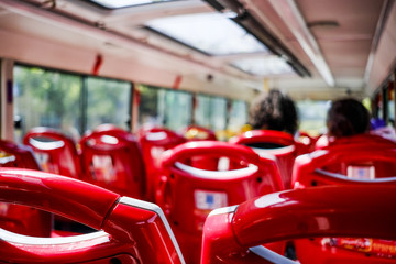 Sightseeing bus inside the chair