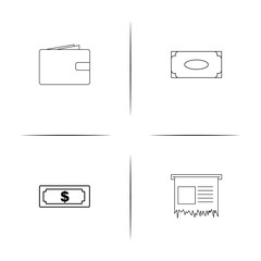 Banking, Finance And Money simple linear icon set.Simple outline icons