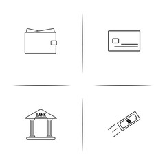 Banking, Finance And Money simple linear icon set.Simple outline icons