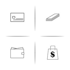 Banking, Finance And Money simple linear icon set.Simple outline icons