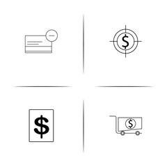 Banking, Finance And Money simple linear icon set.Simple outline icons