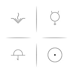 Astrology simple linear icon set.Simple outline icons