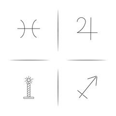 Astrology simple linear icon set.Simple outline icons