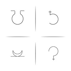 Astrology simple linear icon set.Simple outline icons