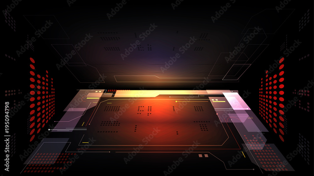 Wall mural tech abstract vector background