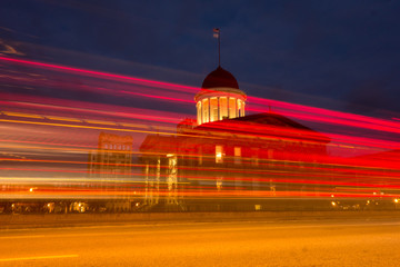 Winds of change and the acceleration of progress metaphorically shown at The Old State Capitol State Historic Site, in Springfield, Illinois