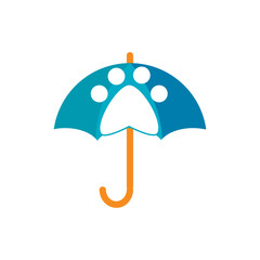 Paw Umbrella Logo Icon Design