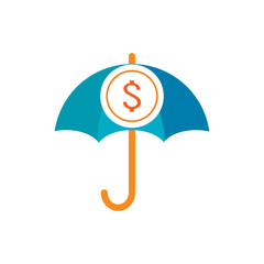 Coin Umbrella Logo Icon Design