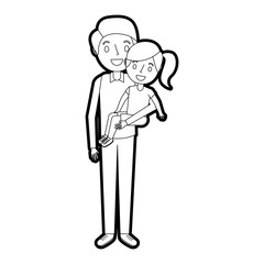 dad carrying their daugther child