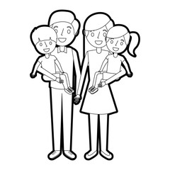 family dad with little son and mom holding daughter