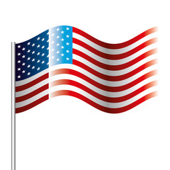 united states of america flag in pole waving