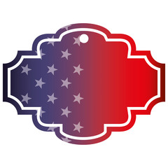 label with united states of america flag