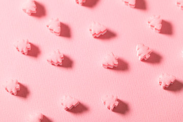 Christmas tree candy in pink